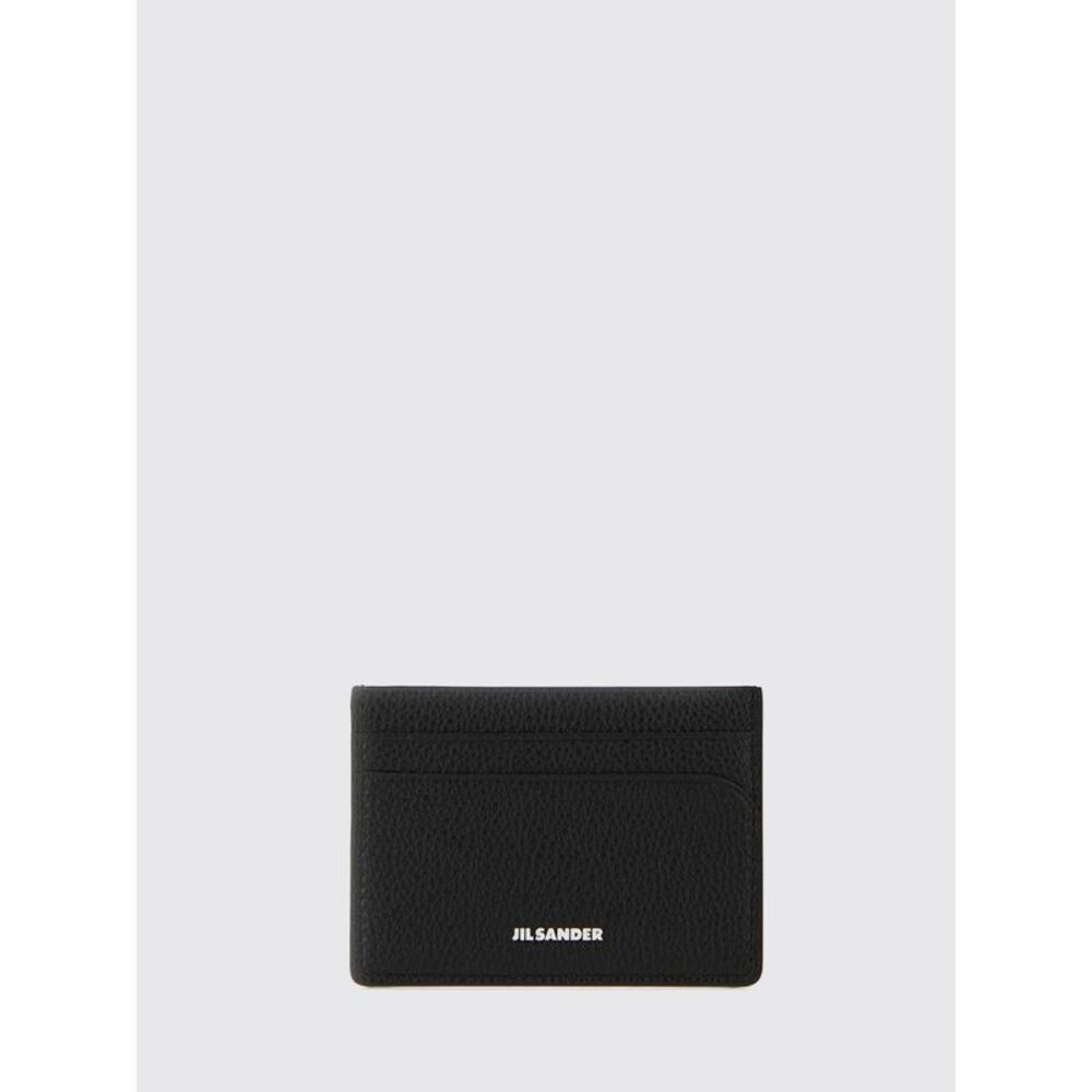 Jil Sander Grained Calfskin Card Holder With Laminated Logo And Four Slots